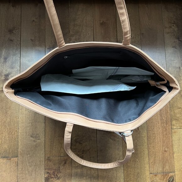 Bon Voyage Beige Brown Large Shoulder Tote Bag with Coin Purse - NWT - Picture 6 of 8